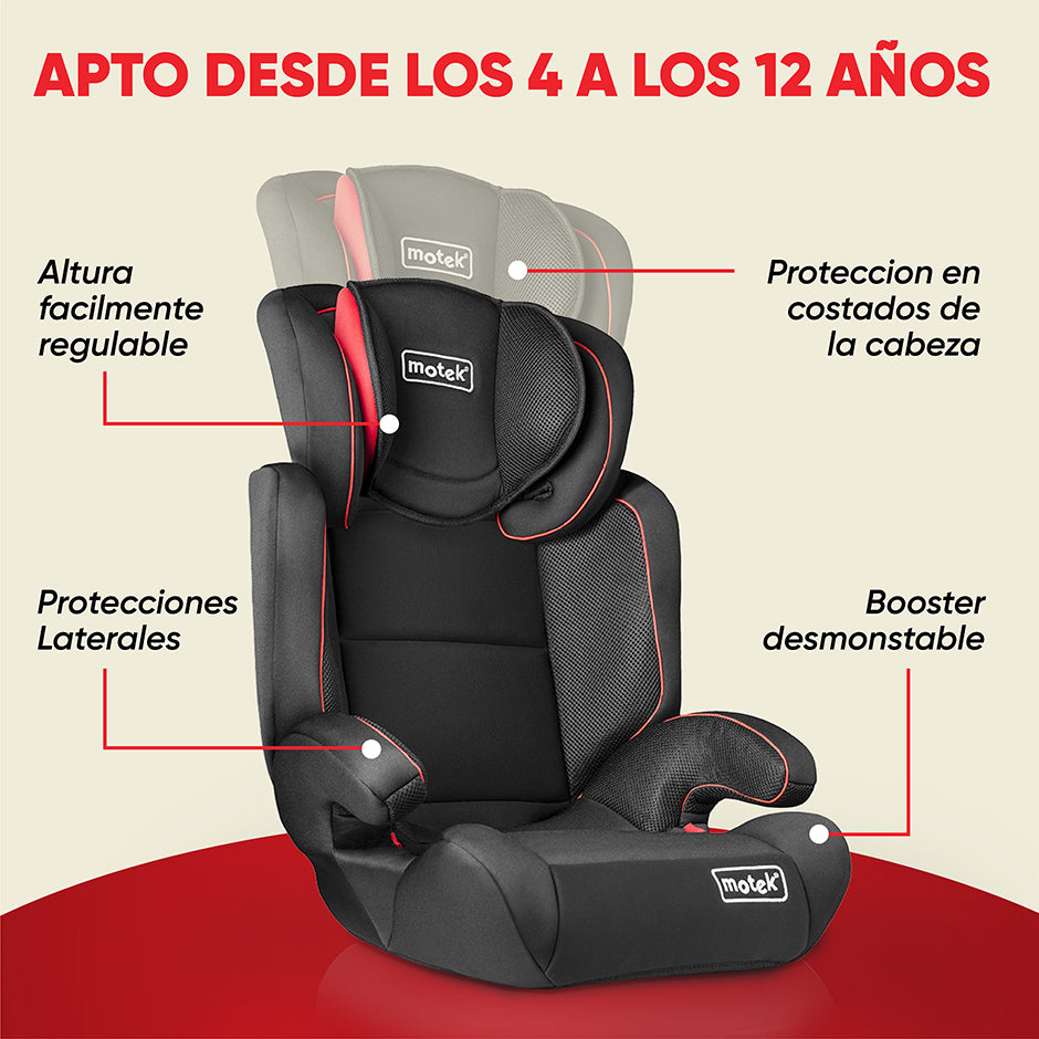 Autoasiento Silla Booster Motek Ova Carro 15kg a 36kg
