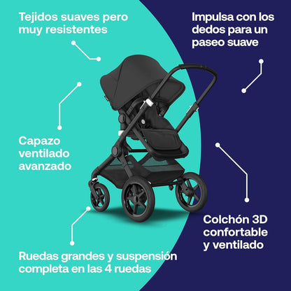 Bugaboo Fox 3 complete - BLACK/MIDNIGHT BLACK-MIDNIGHT BLACK - Carriola - Bambineto