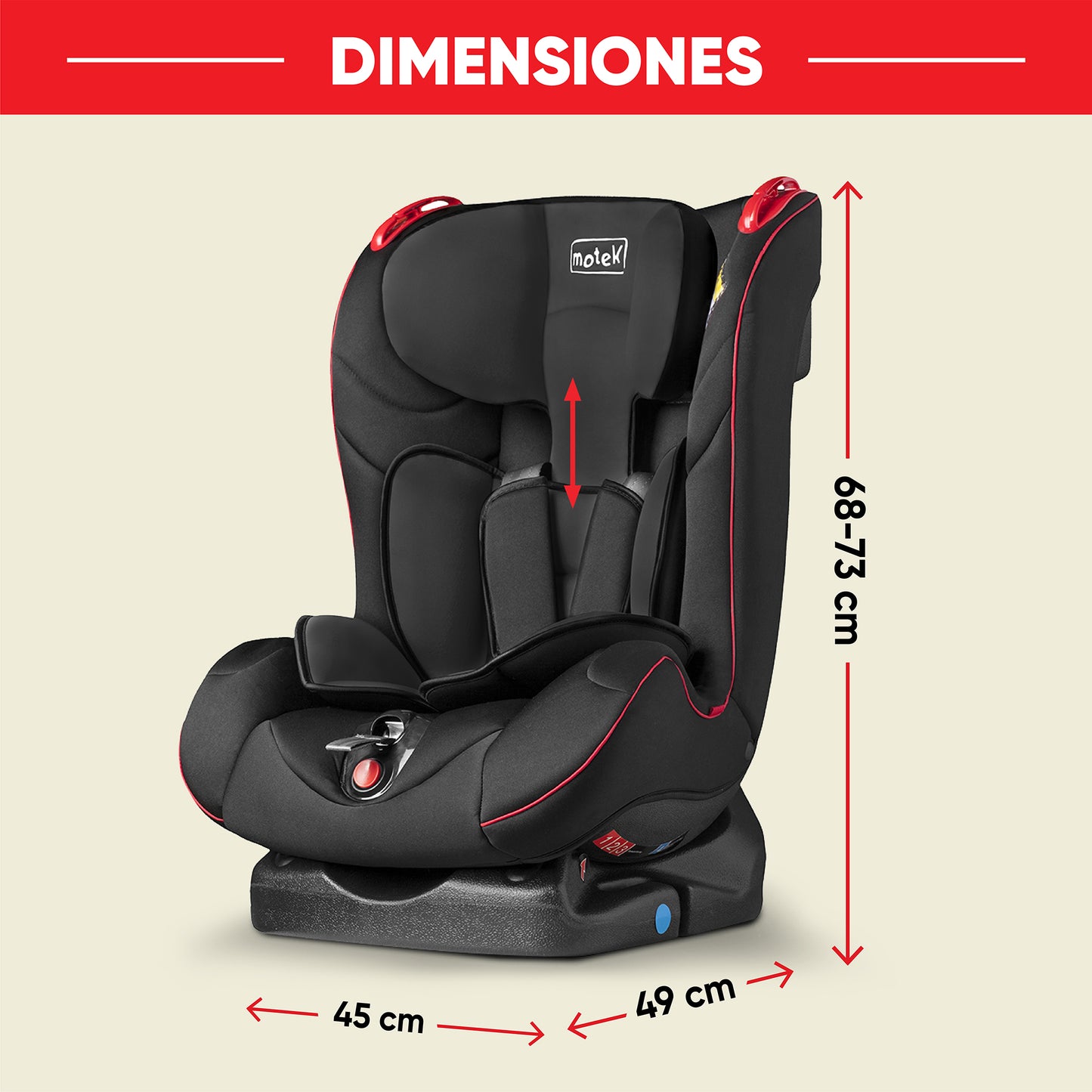 Autoasiento Silla Motek Tuly Bebe para Carro de 0 a 25kg