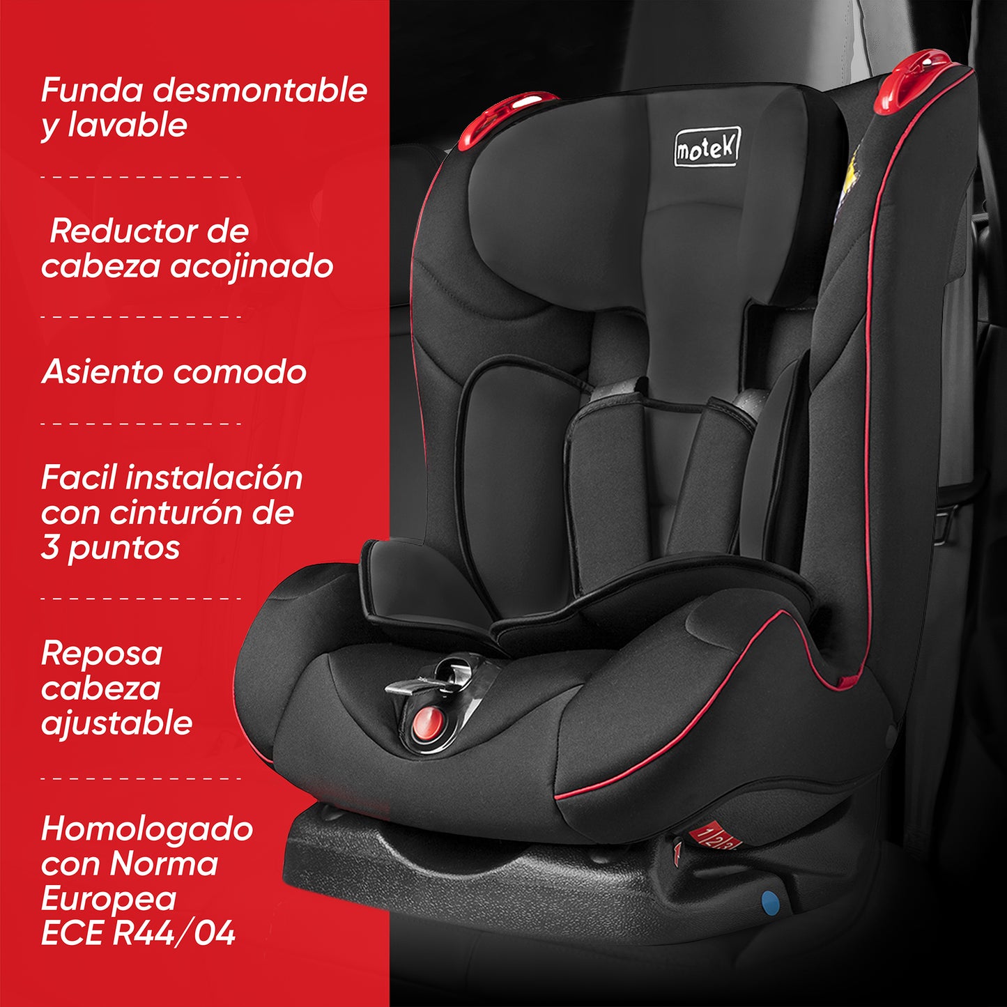 Autoasiento Silla Motek Tuly Bebe para Carro de 0 a 25kg