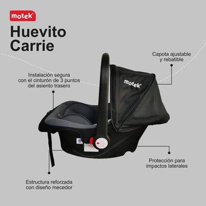 Autoasiento Portabebe Motek Carrie Grupo 0+ Homologado
