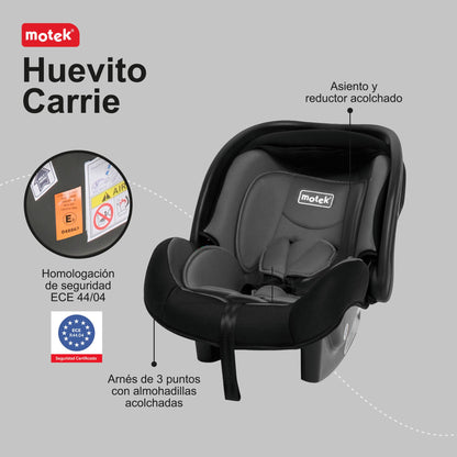 Autoasiento Portabebe Motek Carrie Grupo 0+ Homologado