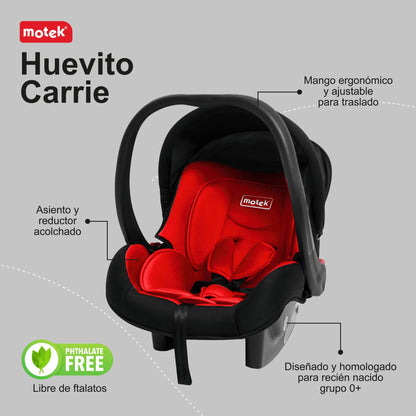 Autoasiento Portabebe Motek Carrie Grupo 0+ Homologado