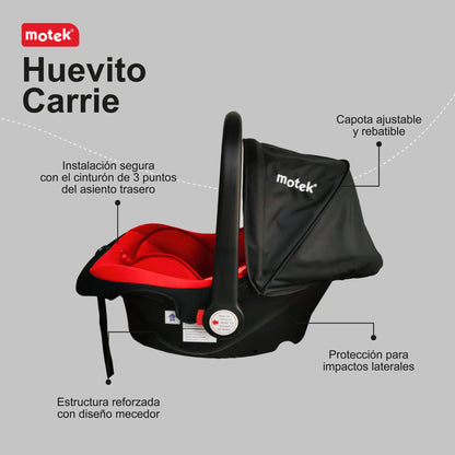 Autoasiento Portabebe Motek Carrie Grupo 0+ Homologado