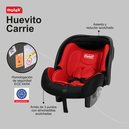 Autoasiento Portabebe Motek Carrie Grupo 0+ Homologado