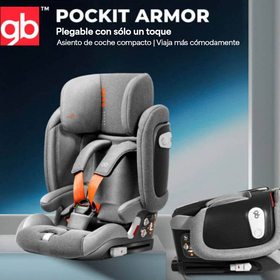 Autoasiento Booster Gb Pockit Armor Plegable Norma R129