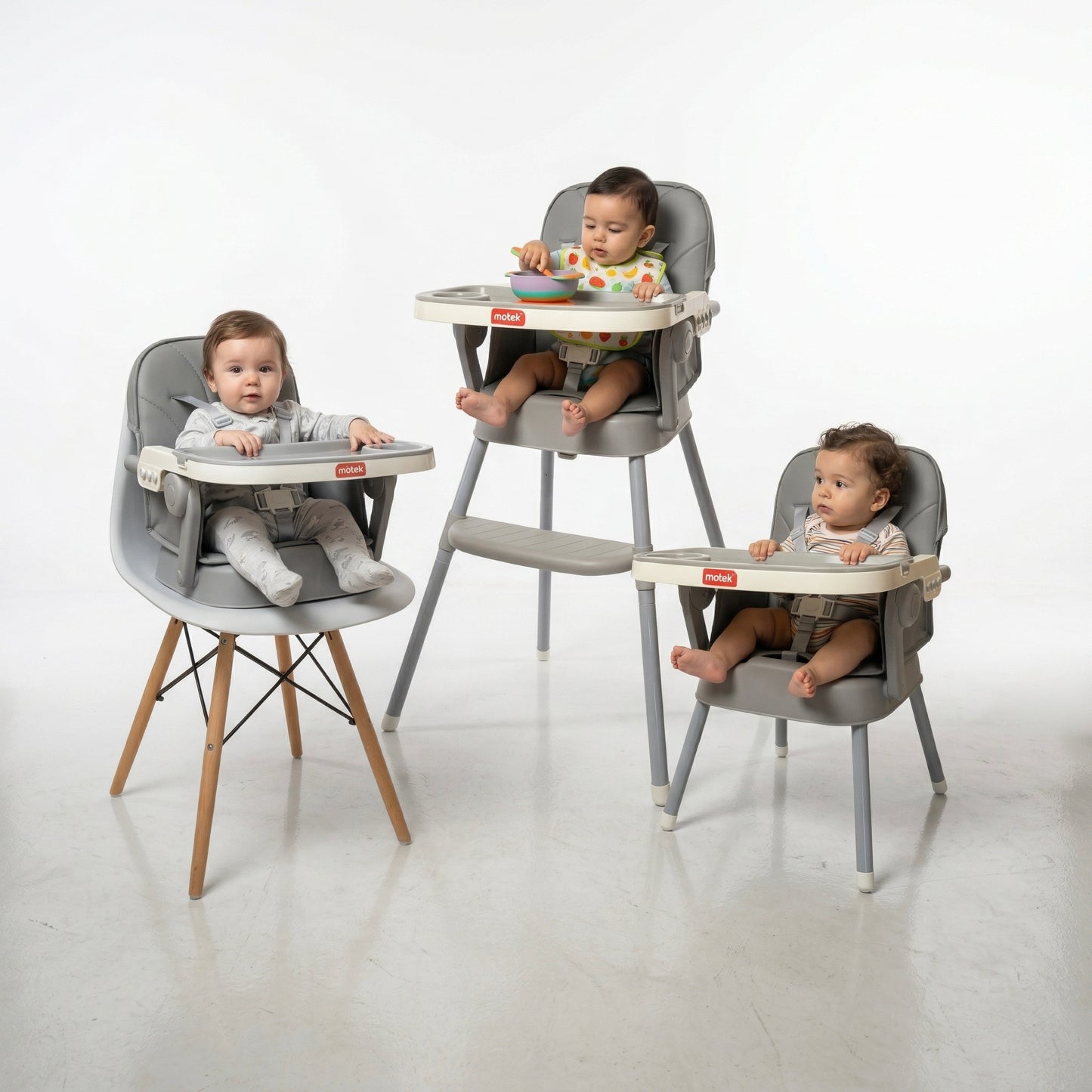 Silla Periquera 3 En 1 Motek Emily Booster Silla Alta Y Baja Portátil