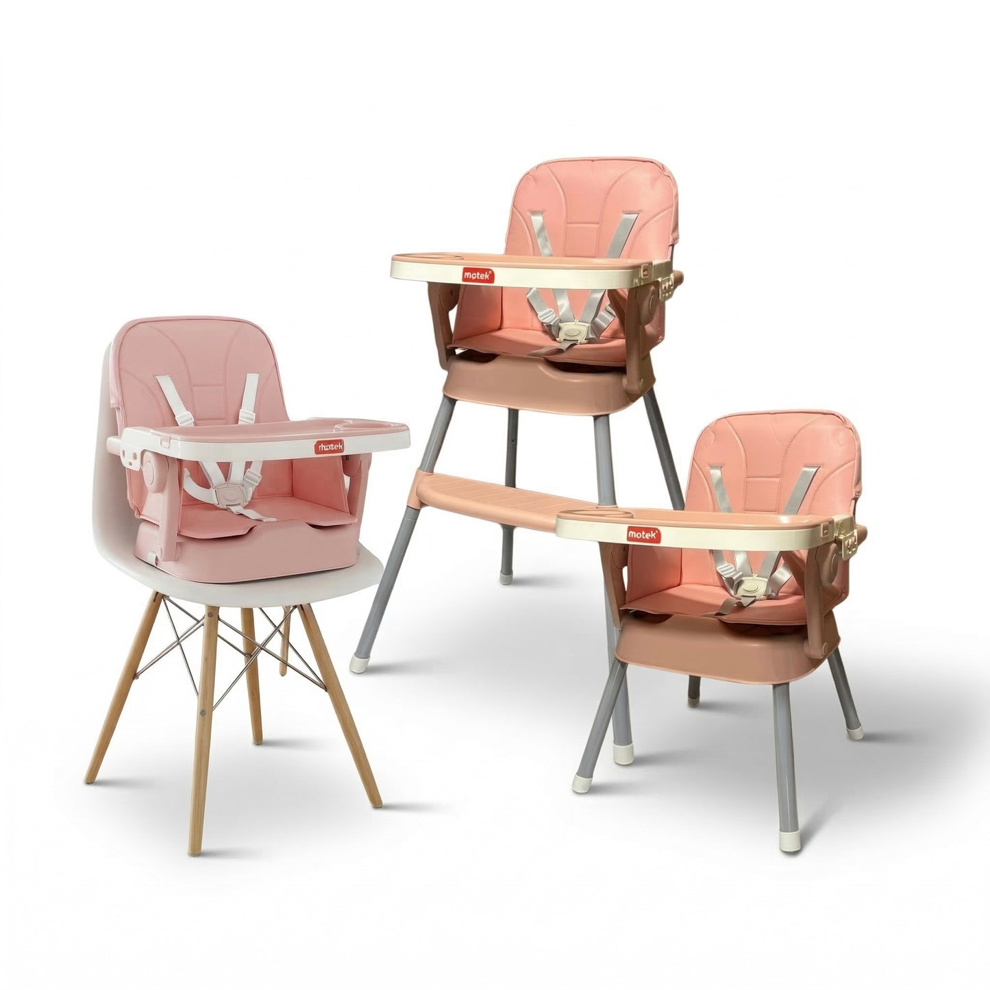 Silla Periquera 3 En 1 Motek Emily Booster Silla Alta Y Baja Portátil