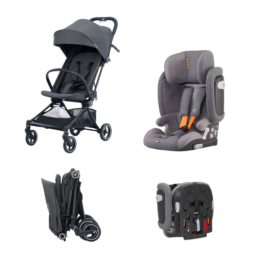 Combo Viajero - Carriola gb Fyn+ Gris & Autoasiento gb Pockit Armor