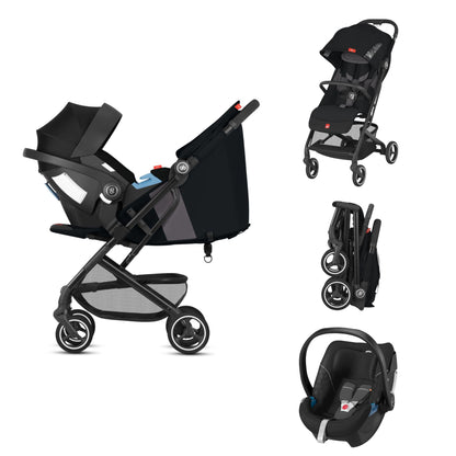 Sistema De Viaje Bebe Carriola Compacta Gb Qbit+ All City con Autoasiento Portabebe Gb Artio Homologado