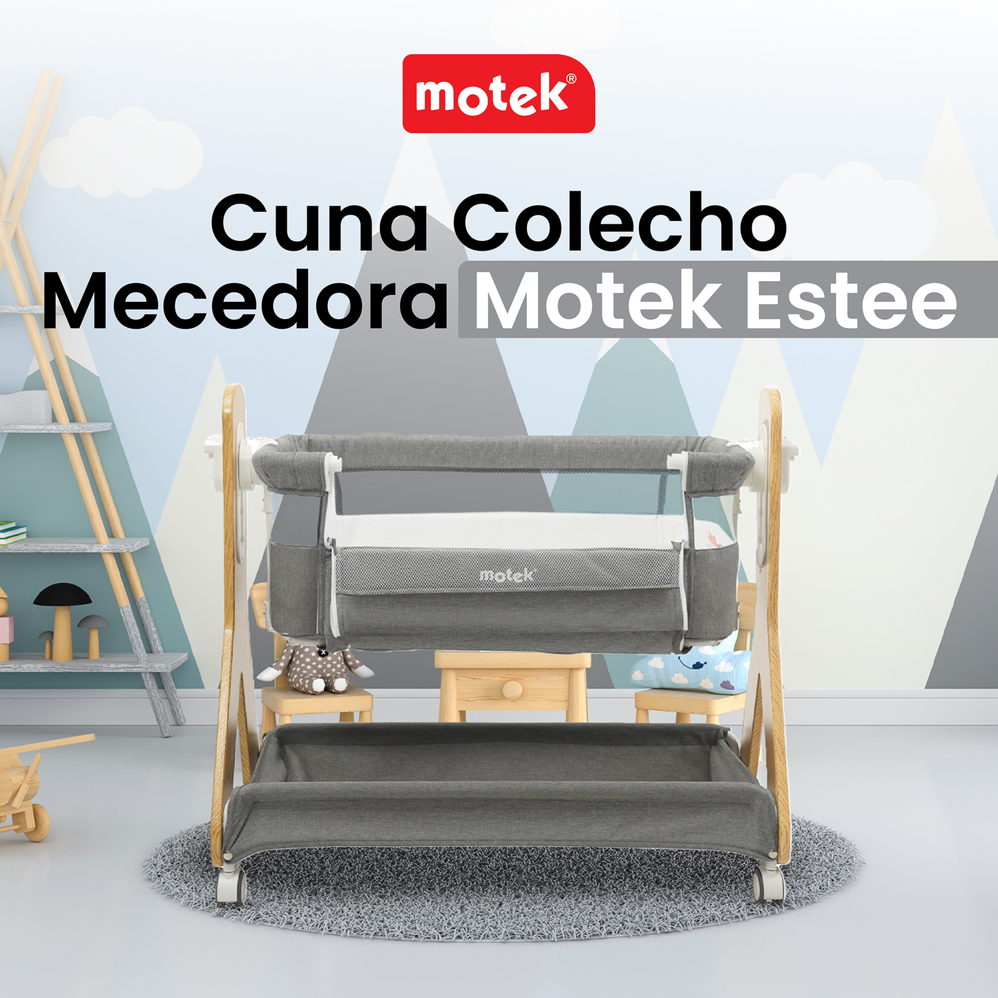 Cuna Colecho Motek Estee Bebe Mecedora Mosquitero Deluxe