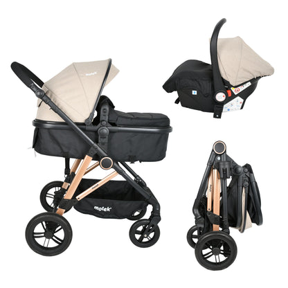 Carriola Travel System 3 en 1 Motek Sophy Plus - Bambineto y Autoasiento