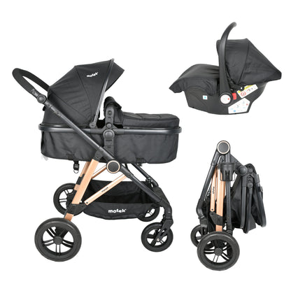 Carriola Travel System 3 en 1 Motek Sophy Plus - Bambineto y Autoasiento